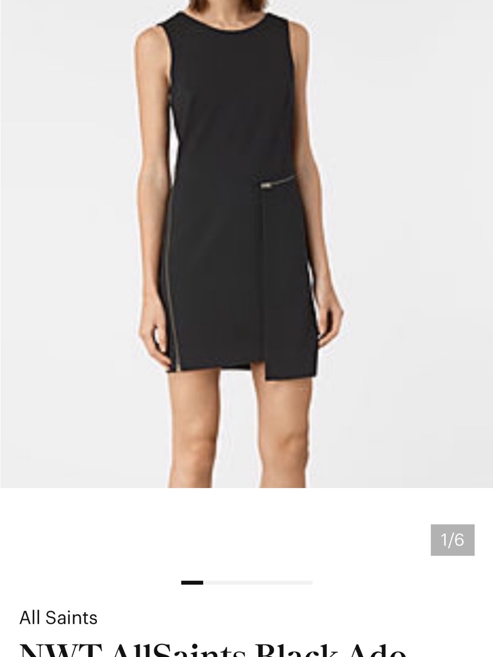 AllSaints Black Ado Mini Dress - Picture 3 of 3